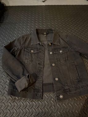 Free People Washed Black Denim Jacket